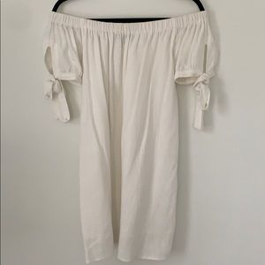 Off the shoulder white dress